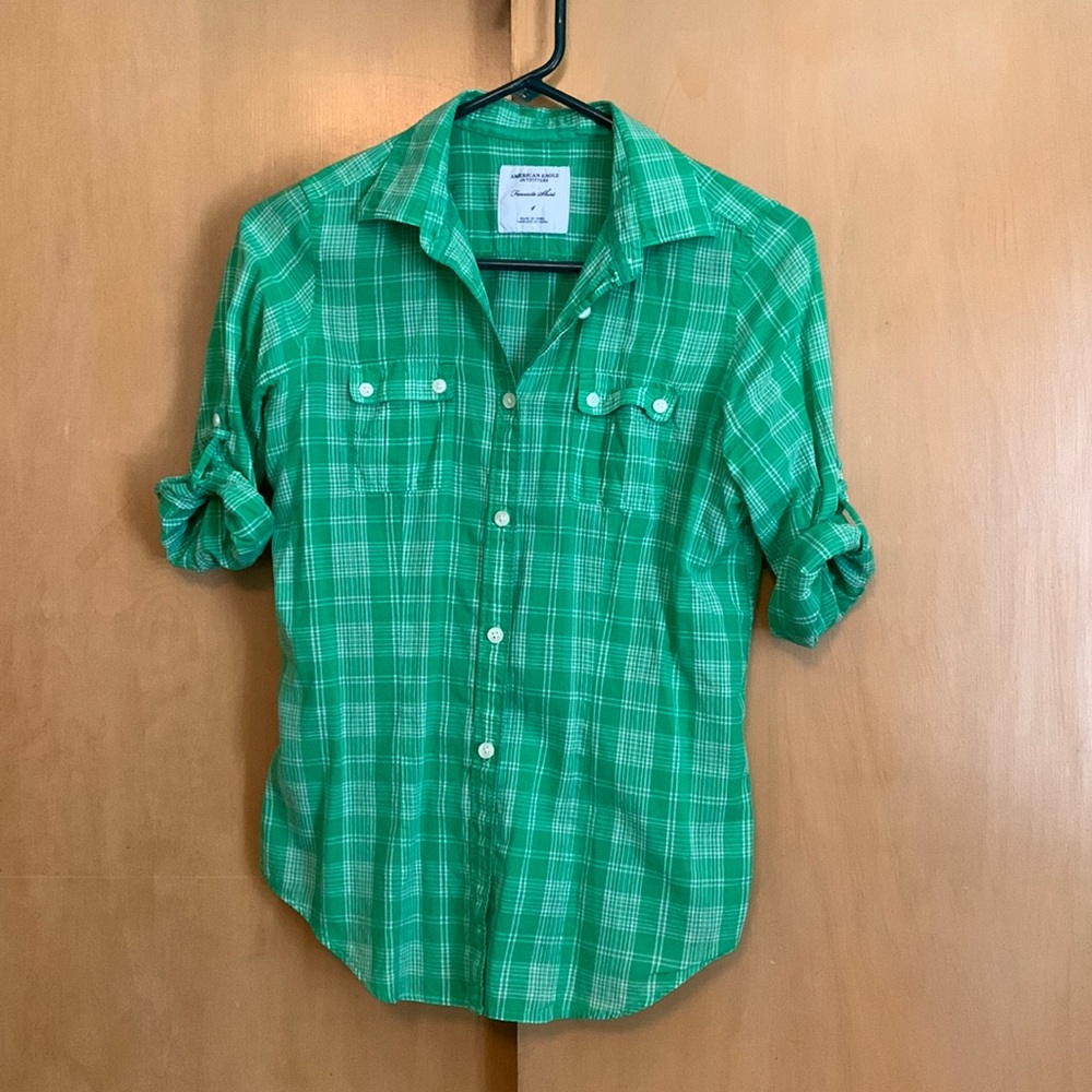 American Eagle plaid button up
